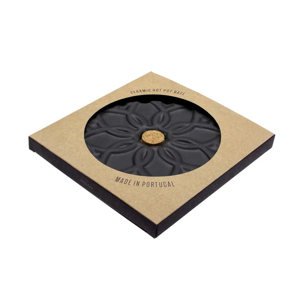 Portuguese Ceramic Trivet Elvira | Black | Azulejo Design