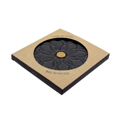 Portuguese Ceramic Trivet Elvira | Black | Azulejo Design