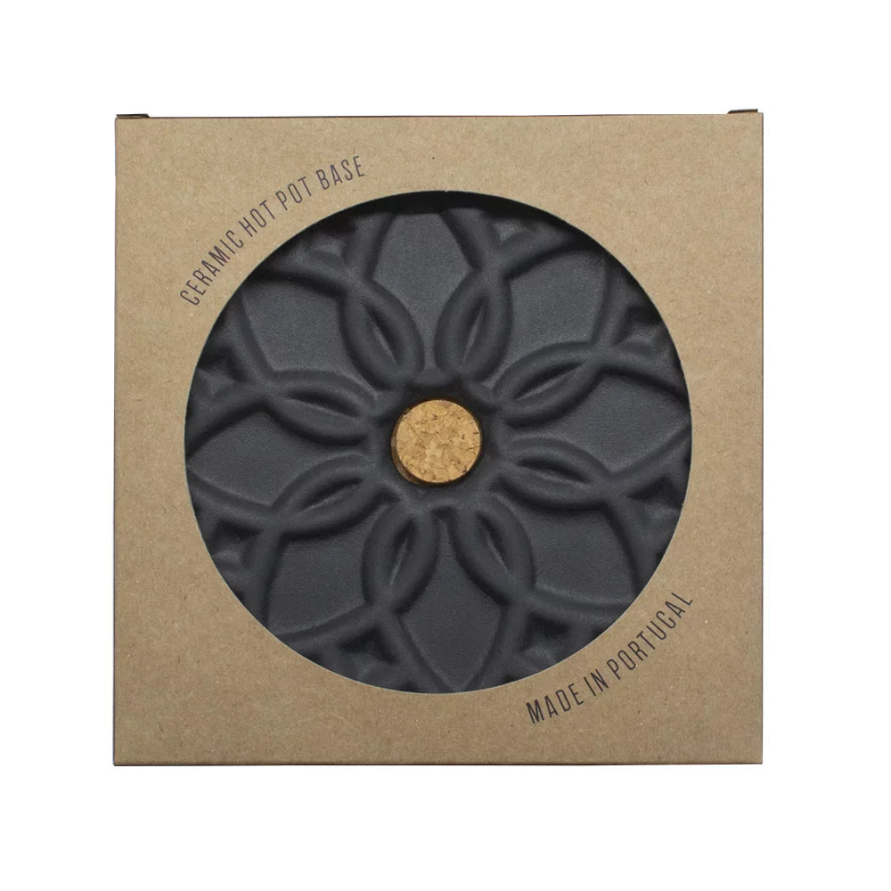 Portuguese Ceramic Trivet Elvira | Black | Azulejo Design