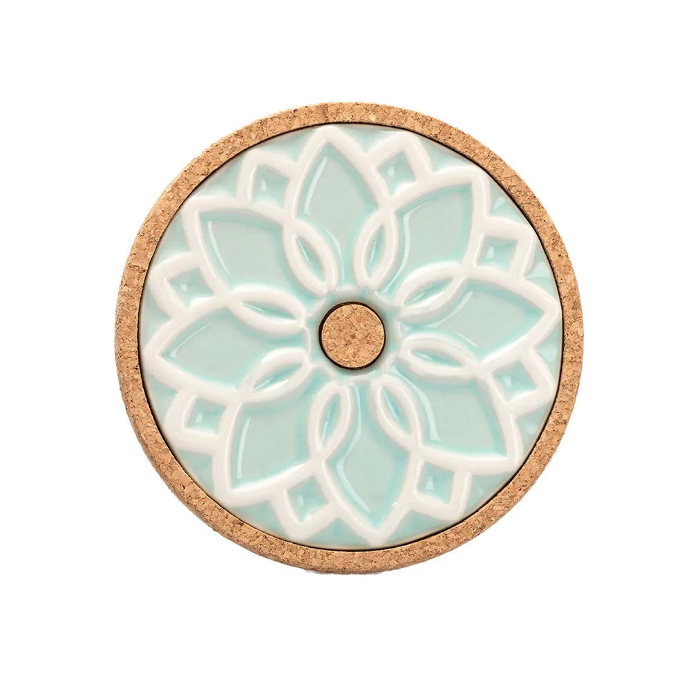 Ceramic Hot Pot Stand Elvira | Portuguese Tile Design | Mint