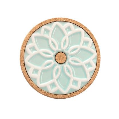 Ceramic Hot Pot Stand Elvira | Portuguese Tile Design | Mint