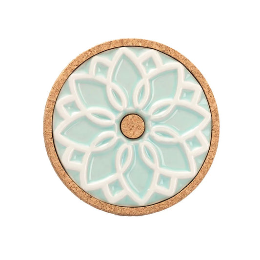 Ceramic Hot Pot Stand Elvira | Portuguese Tile Design | Mint