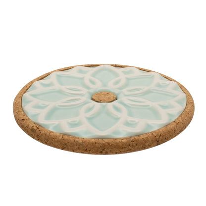 Ceramic Hot Pot Stand Elvira | Portuguese Tile Design | Mint