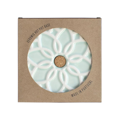 Ceramic Hot Pot Stand Elvira | Portuguese Tile Design | Mint