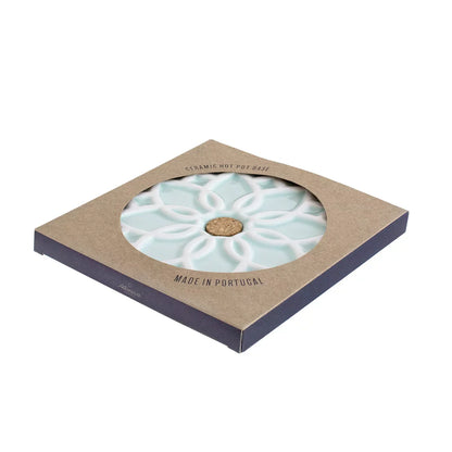 Ceramic Hot Pot Stand Elvira | Portuguese Tile Design | Mint