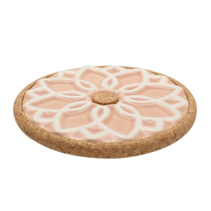 Portuguese Ceramic Trivet Elvira | Pink | Azulejo Design