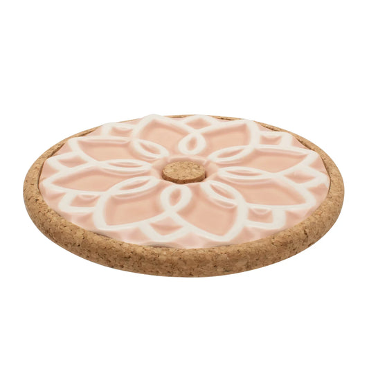 Portuguese Ceramic Trivet Elvira | Pink | Azulejo Design