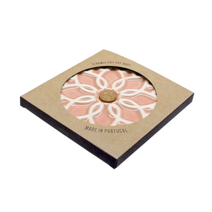 Portuguese Ceramic Trivet Elvira | Pink | Azulejo Design