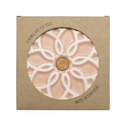 Portuguese Ceramic Trivet Elvira | Pink | Azulejo Design
