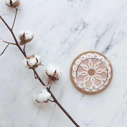 Portuguese Ceramic Trivet Elvira | Pink | Azulejo Design