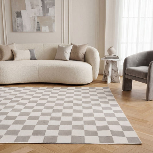 Loft Checkerboard Grey Rug
