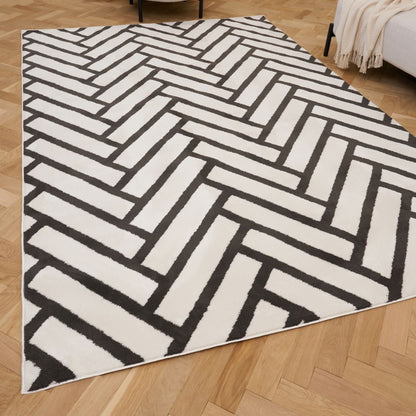 Loft Chevron Dark Grey Rug
