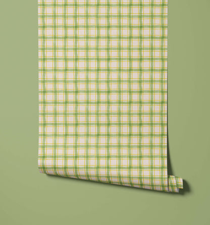 Bobbi Beck Clyde Hand-Drawn Check Wallpaper