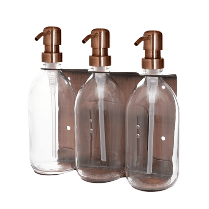 Copper Triple Wall Mounted Soap Dispenser