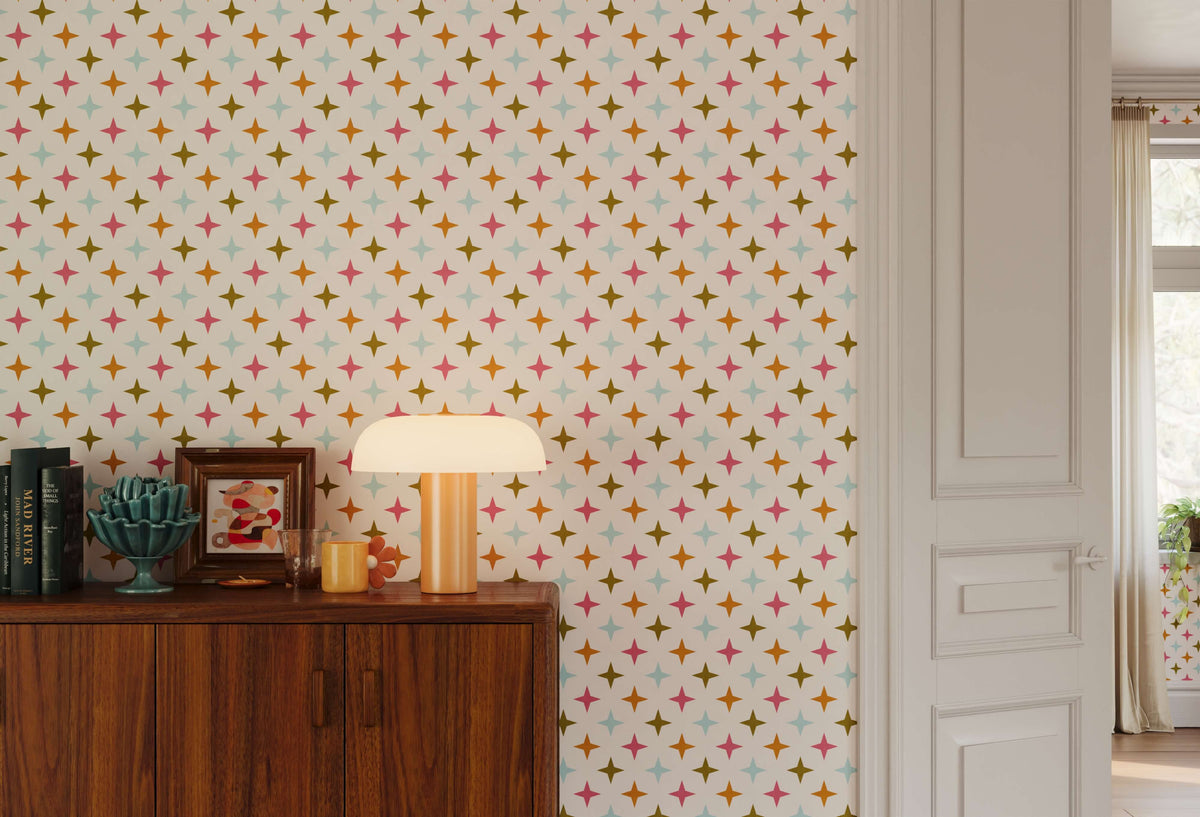 Bobbi Beck Coraje Mid Century Starburst Wallpaper
