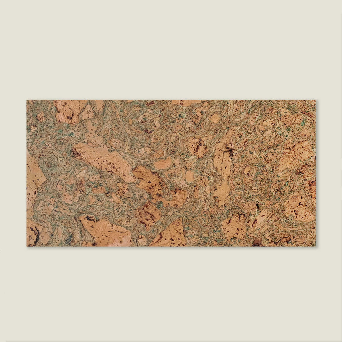 Cork Notice Board Wall Tiles - Twist Green, 600 x 300 x 8mm