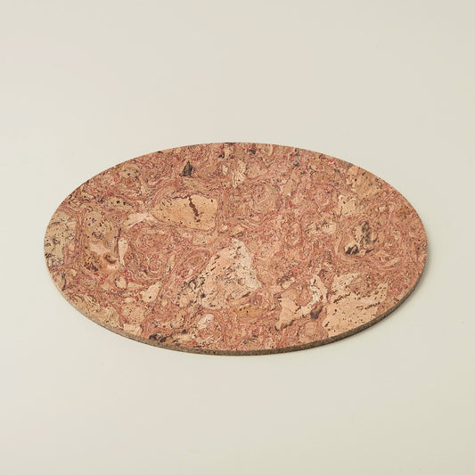 Cork Placemats - Twist Red, Round