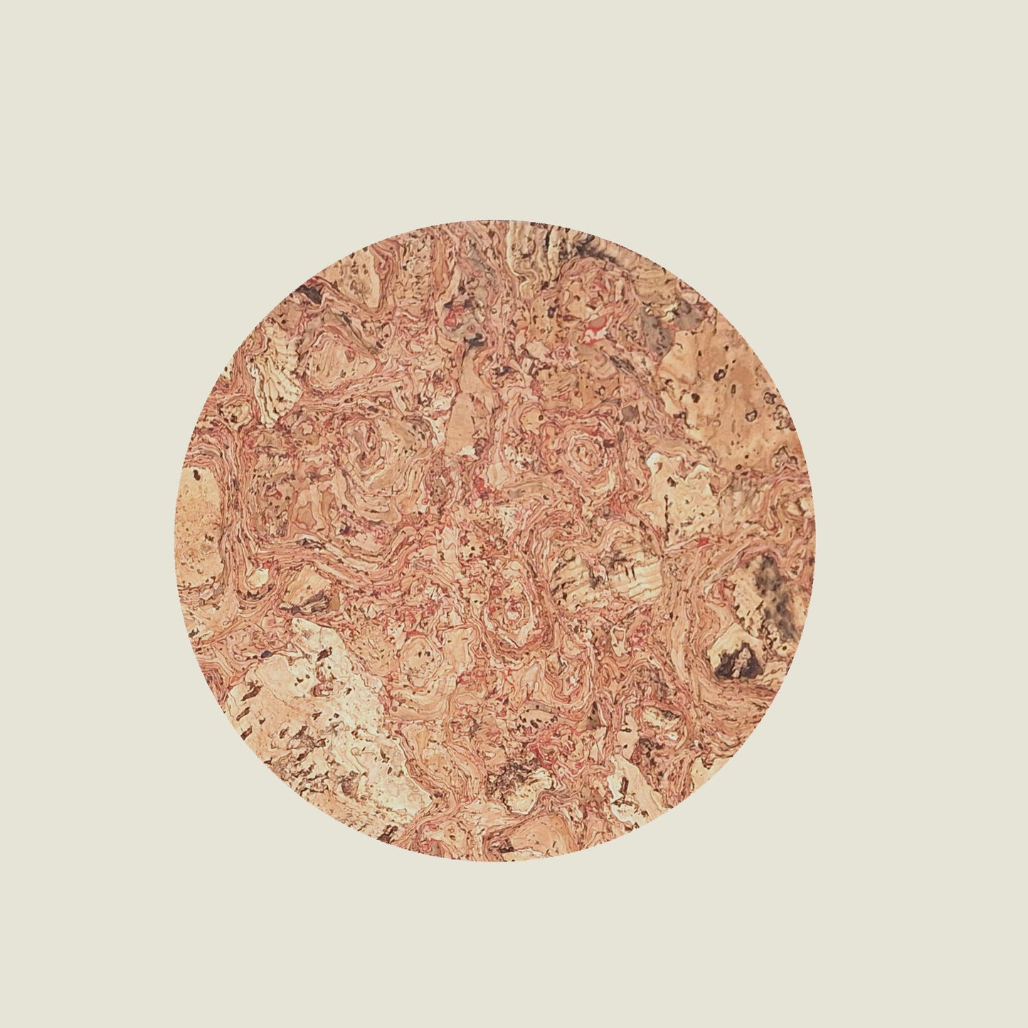Cork Placemats - Twist Red, Round