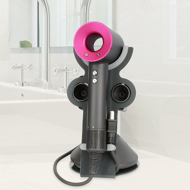 Hair Dryer Storage Rack - Wall Mounted Holder Bracket for Bathroom Organizer No Drill
