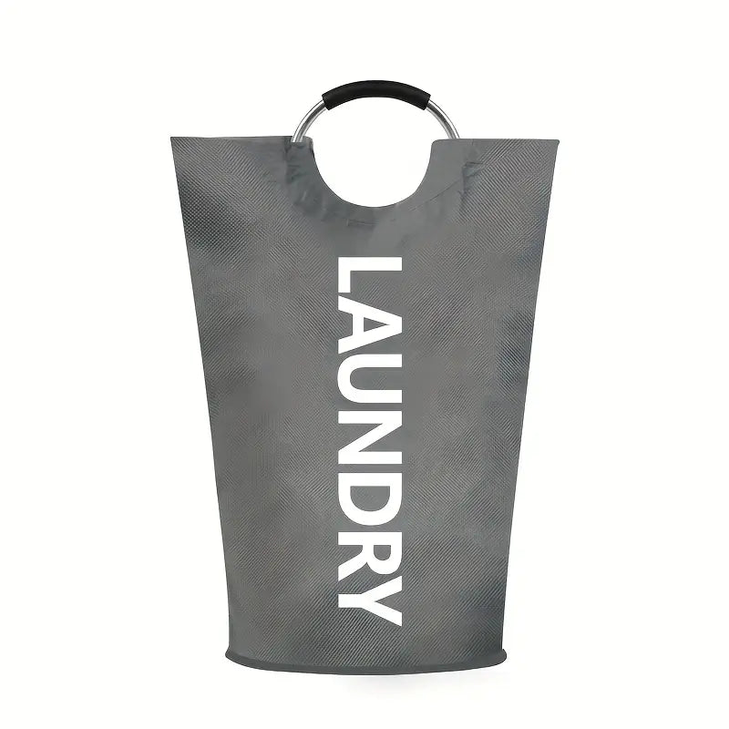 90L Extra Large Heavy-Duty Foldable Round Laundry Basket with Handles
