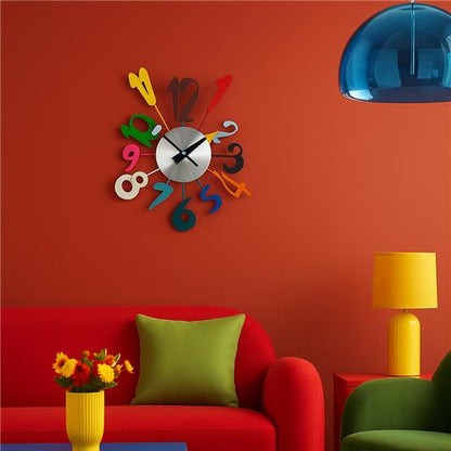 Franci Multi Colour Funky Numbers Wall Clock