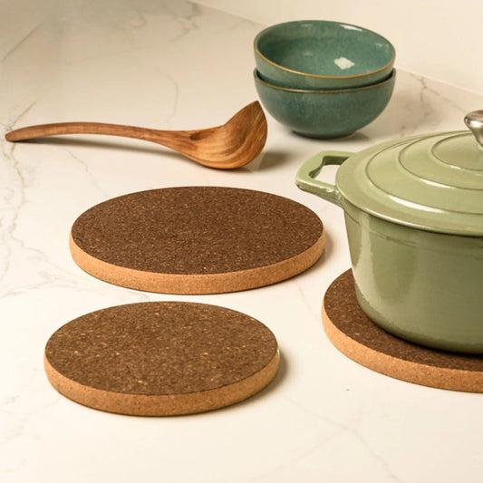 Dark Cork Trivet | Round Hot Pot Stand | Made in Portugal