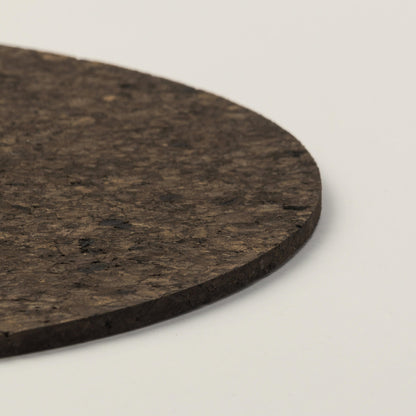 Dark Round Cork Placemats | Set of 8 | Made in Portugal