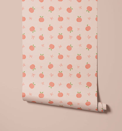 Bobbi Beck Darling Peach and Bow Wallpaper