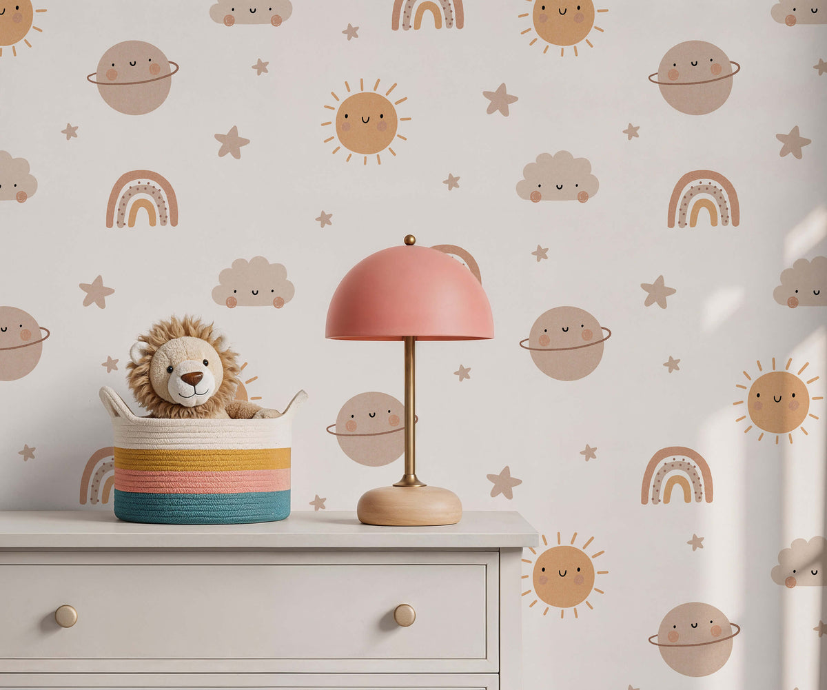 Bobbi Beck Daydream Sun and Planet Wallpaper