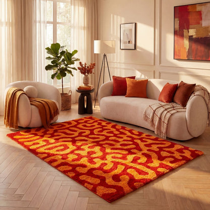 Joli Doodle Red & Orange Rug