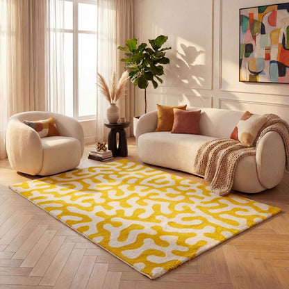 Joli Doodle Yellow & White Rug