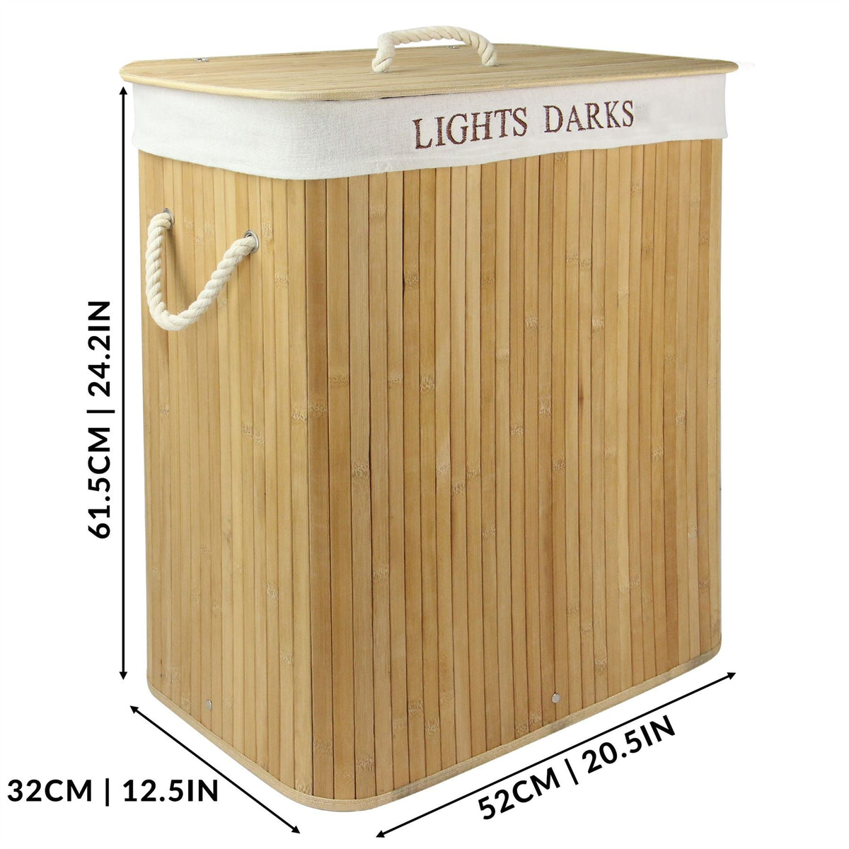 Light & Dark Bamboo Laundry Hamper Basket – M&W