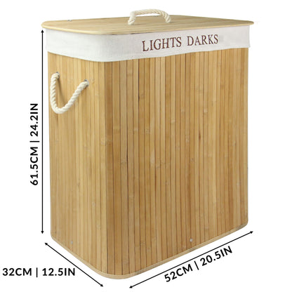 Light & Dark Bamboo Laundry Hamper Basket – M&W