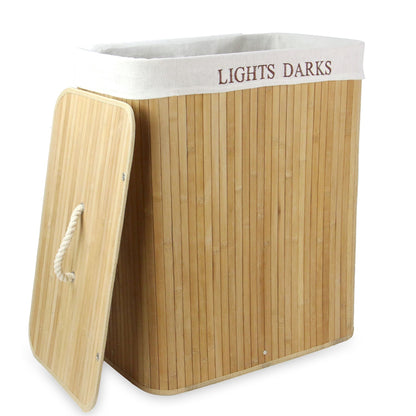 Light & Dark Bamboo Laundry Hamper Basket – M&W