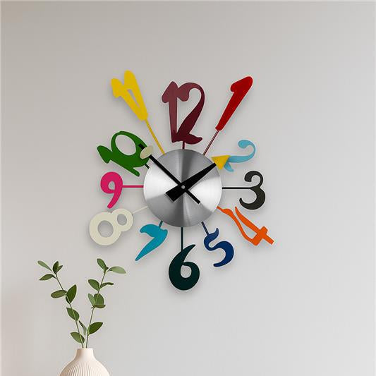 Franci Multi Colour Funky Numbers Wall Clock