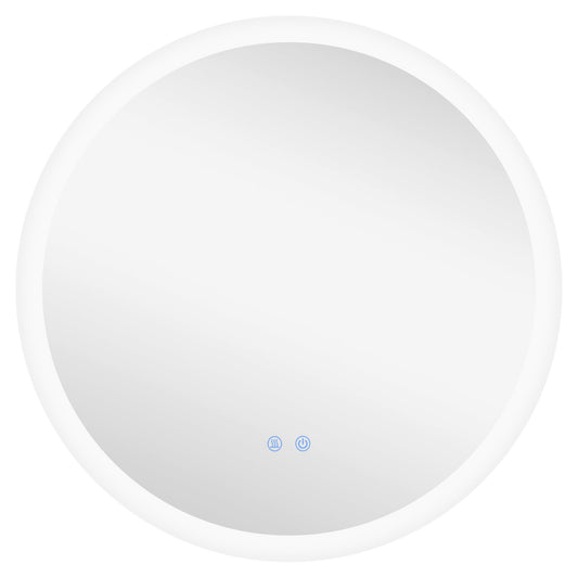 🪞 Kleankin Round LED Bathroom Mirror ✨ Illuminated Wall Mount with Bright Lighting