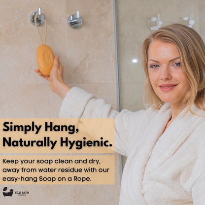 Eco Bath London Apricot Soap on a Rope 220g- Luxury Eco-Friendly Apricot Soap Bar