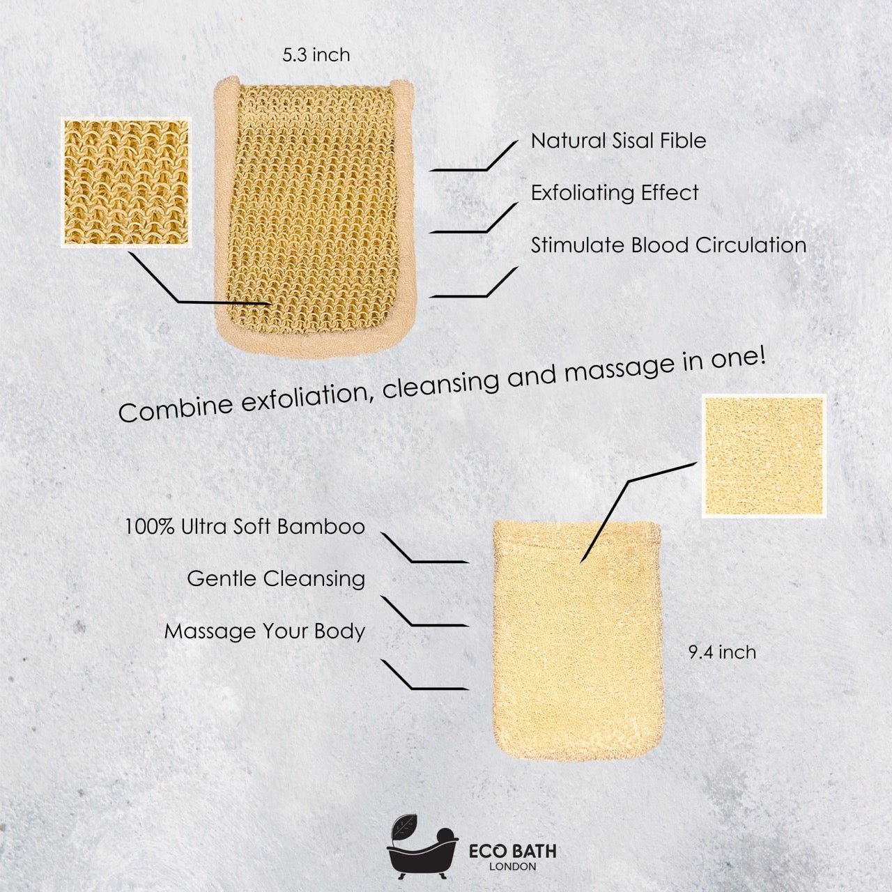 Eco Bath London Bamboo and Cotton Massage Mitt