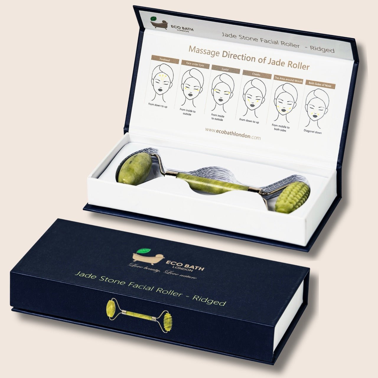 Eco Bath London Jade Face Roller - Ridged End