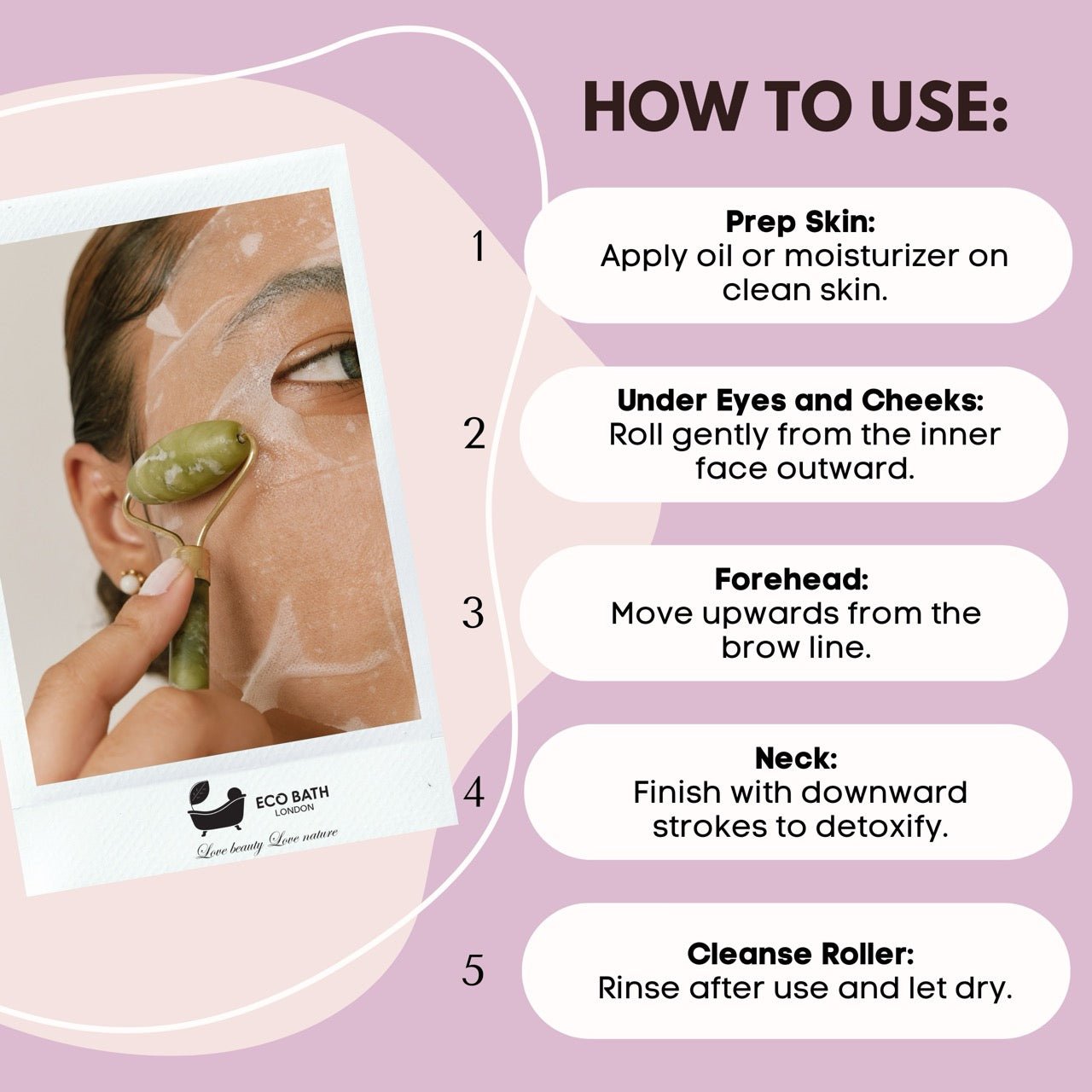 Eco Bath London Jade Face Roller - Ridged End