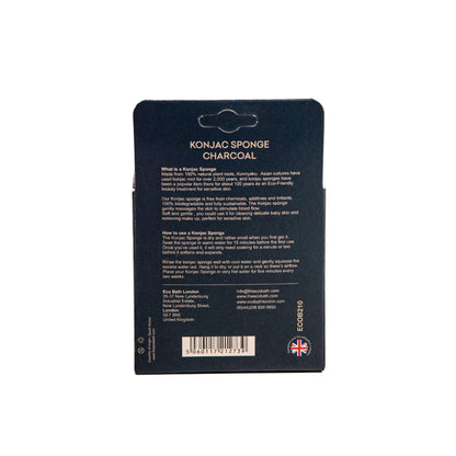 Eco Bath London Konjac Sponge Charcoal - Natural Exfoliating Sponge for Facial Deep Cleansing