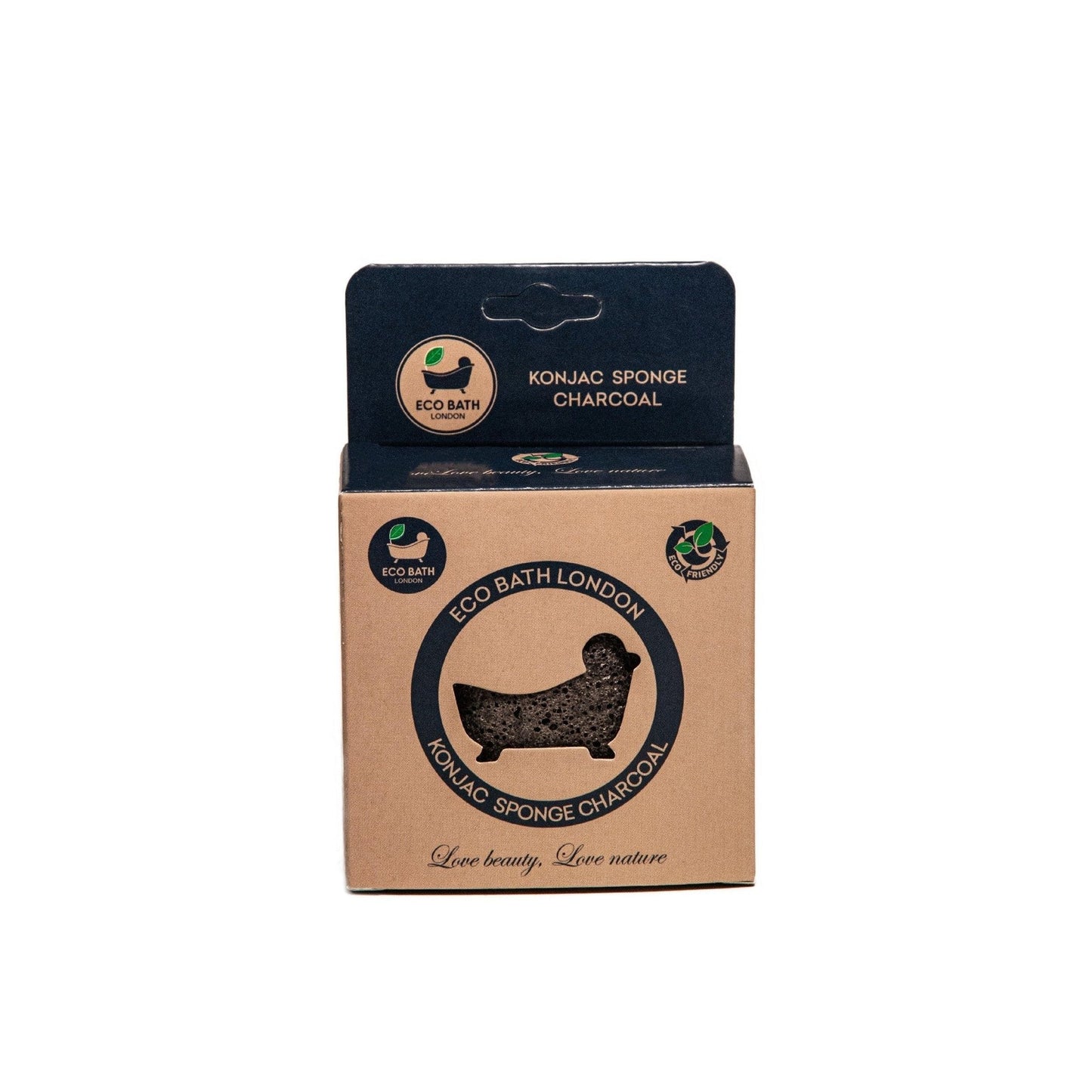 Eco Bath London Konjac Sponge Charcoal - Natural Exfoliating Sponge for Facial Deep Cleansing