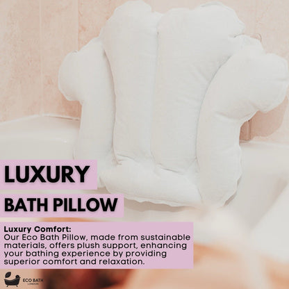 Eco Bath London Bath Pillow - Waterproof Bathtub Pillow for Head & Neck