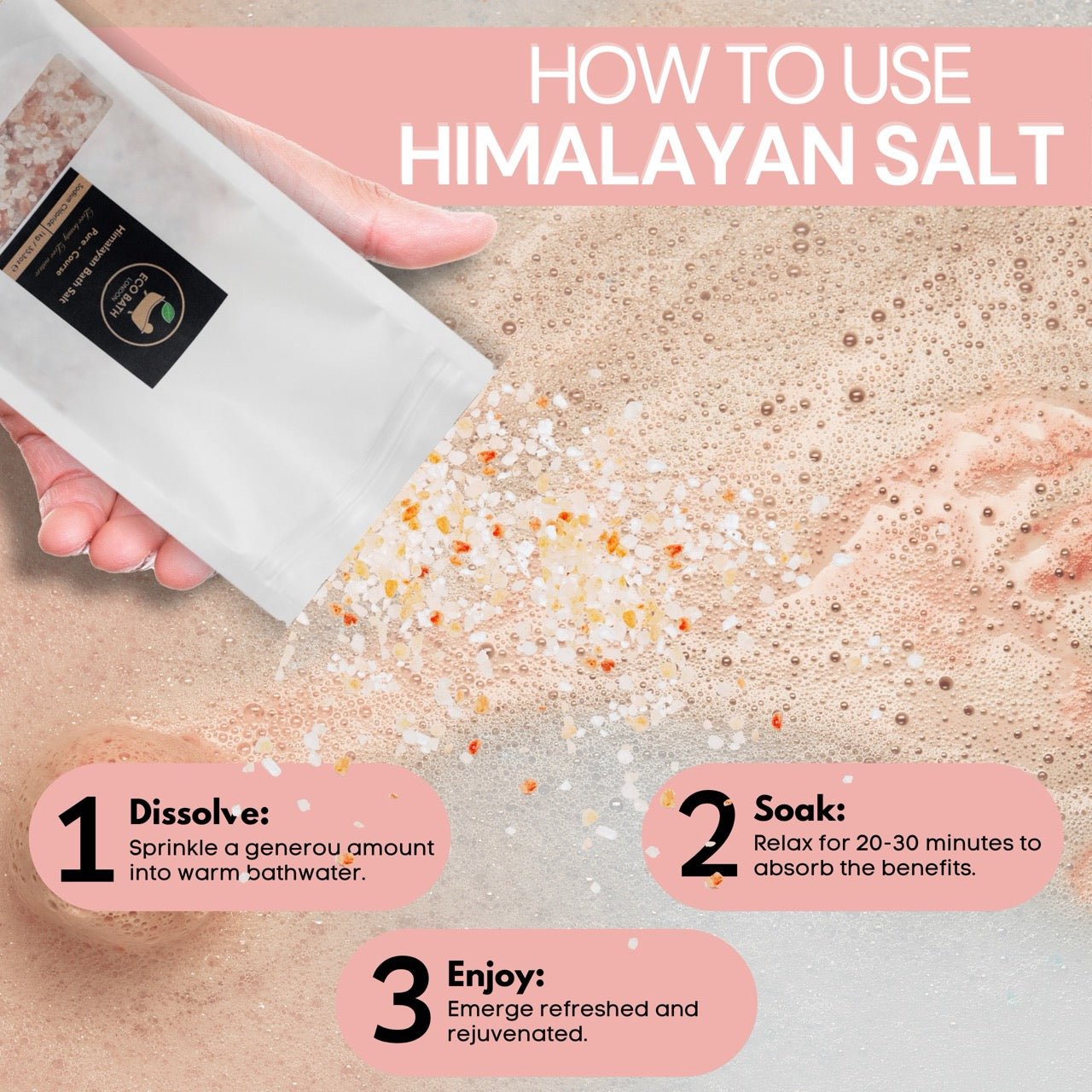 Eco Bath London Himalayan Bath Salt Coarse Plain - 1 KG
