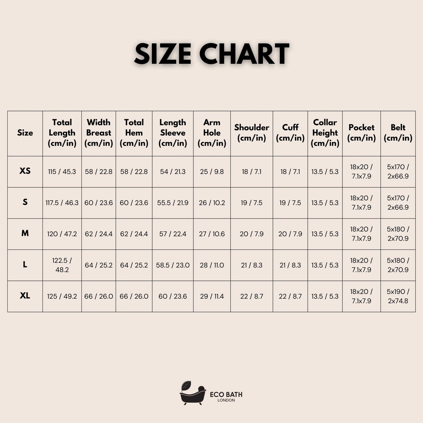 Eco Bath London Hooded Organic Cotton Bath Robe - 100% Certified Organic Cotton