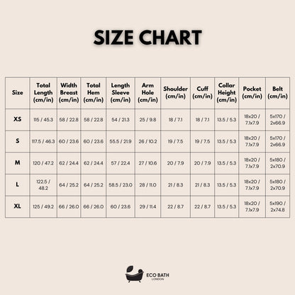 Eco Bath London Hooded Organic Cotton Bath Robe - 100% Certified Organic Cotton