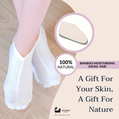 Eco Bath London Moisturising Socks - 1 Pair, Breathable Soft Foot Moisturiser Socks for Overnight Hydration