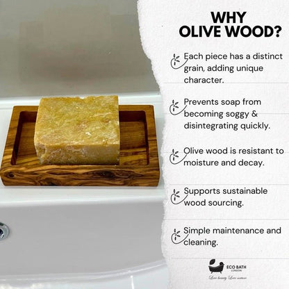 Eco Bath London Olive Wood Rectangle Soap Dish