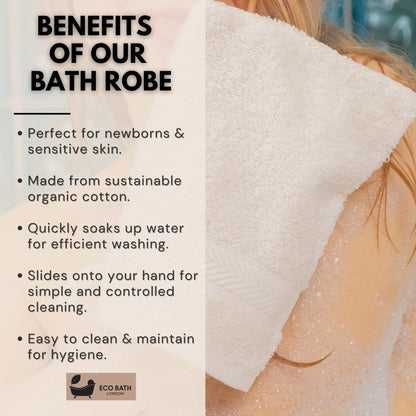 Eco Bath London Organic Cotton Bath Mitt - Pack of 3, Ultra Soft and Hypoallergenic