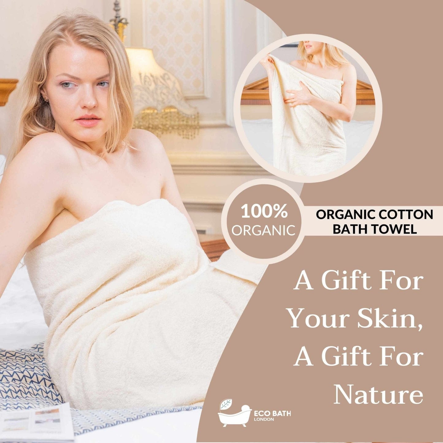 Eco Bath London Organic Cotton Bath Towel - Available in Multiple Sizes